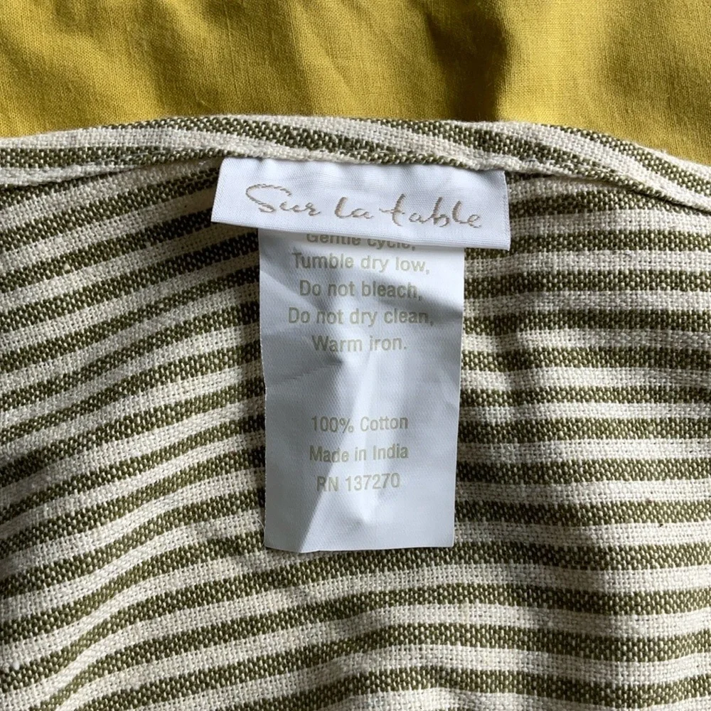 Sur La Table Yellow and Cream Striped Apron
